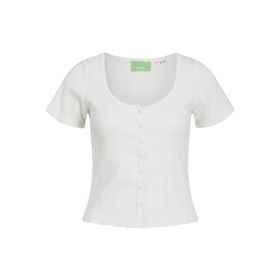 Jack & Jones Jjxx Jxlucinda Str Ss Tee JRS Blanc DE Blanc Kadın T-shirt