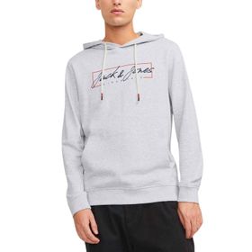 Jack & Jones JJZURI SWEAT HOOD LN Beyaz Melanj Erkek Sweatshirt