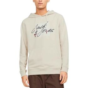 Jack & Jones JJZURI SWEAT HOOD LN Kırık Beyaz Erkek Sweatshirt