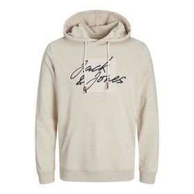 Jack & Jones JJZURI SWEAT HOOD LN Kırık Beyaz Erkek Sweatshirt