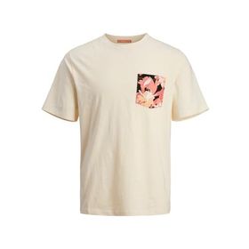 Jack & Jones Joraruba Abstract Aop Pocket Tee SS CN Krem Rengi Erkek T-shirt