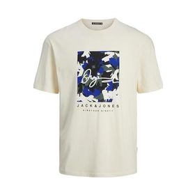 Jack & Jones Joraruba Aop Branding Tee Ss Crew Neck Krem Rengi Erkek T-shirt