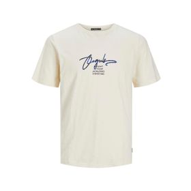 Jack & Jones Joraruba Branding Tee Ss Crew Neck Krem Rengi Erkek T-shirt