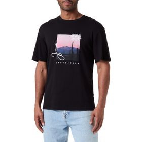 Jack & Jones Joraruba Photo Siyah Tee Ss Crew Erkek T-shirt