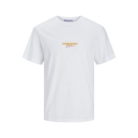 Jack & Jones Joraruba Puff Branding Tee Ss Parlak Beyaz Bisiklet Yaka Erkek T-shirt