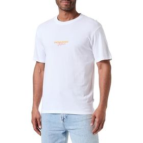 Jack & Jones Joraruba Puff Branding Tee Ss Parlak Beyaz Bisiklet Yaka Erkek T-shirt