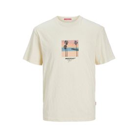 Jack & Jones Joraruba Small Photo Tee Ss Crew Neck Krem Rengi Erkek T-shirt