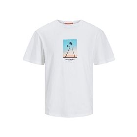 Jack & Jones Joraruba Small Photo Tee Ss Crew Neck Parlak Beyaz Erkek T-shirt