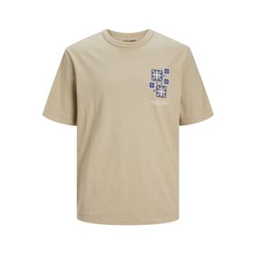 Jack & Jones Jorbarii Tee Ss Crew Neck Koyu Bej Erkek T-shirt