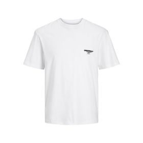 Jack & Jones Jorbora Branding Tee Ss Crew Neck Blk Parlak Beyaz Erkek T-shirt