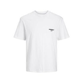 Jack & Jones Jorbora Branding Tee Ss Crew Neck Blk Parlak Beyaz Erkek T-shirt