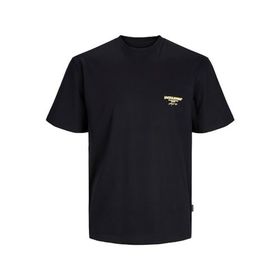 Jack & Jones Jorbora Branding Tee Ss Crew Neck Blk Siyah Erkek T-shirt