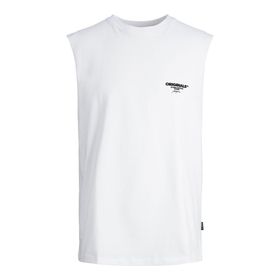 Jack & Jones Jorbora Oversize Sleeveless C.N BLK Parlak Beyaz Erkek T-shirt