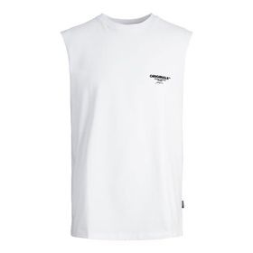 Jack & Jones Jorbora Oversize Sleeveless C.N BLK Parlak Beyaz Erkek T-shirt