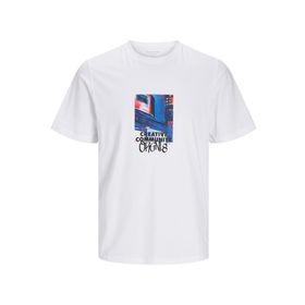 Jack & Jones Jorbushwick Blur Tee Ss Mineral Gri Bisiklet Yaka Erkek T-shirt