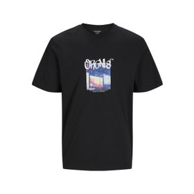 Jack & Jones Jorbushwick Blur Tee Ss Siyah Bisiklet Yaka Erkek T-shirt