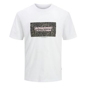 Jack & Jones Jorbushwick Box Tee Ss Parlak Beyaz Bisiklet Yaka Erkek T-shirt