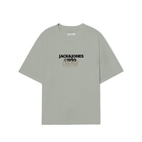 Jack & Jones Jorbushwick Tee SS FST Mineral Gri Bisiklet Yaka Erkek T-shirt
