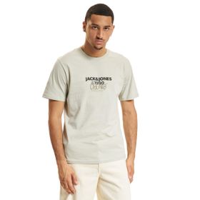 Jack & Jones Jorbushwick Tee SS FST Mineral Gri Bisiklet Yaka Erkek T-shirt