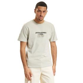 Jack & Jones Jorbushwick Tee SS FST Mineral Gri Bisiklet Yaka Erkek T-shirt