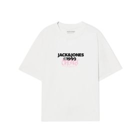 Jack & Jones Jorbushwick Tee Ss FST Parlak Beyaz Bisiklet Yaka Erkek T-shirt