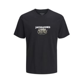 Jack & Jones Jorbushwick Tee SS FST Siyah Bisiklet Yaka Erkek T-shirt