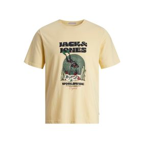 Jack & Jones Jorcoconut Skull Tee Ss İtalyan Samanı Bisiklet Yaka Erkek T-shirt