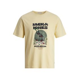 Jack & Jones Jorcoconut Skull Tee Ss İtalyan Samanı Bisiklet Yaka Erkek T-shirt