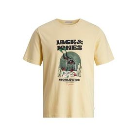 Jack & Jones Jorcoconut Skull Tee Ss İtalyan Samanı Bisiklet Yaka Erkek T-shirt
