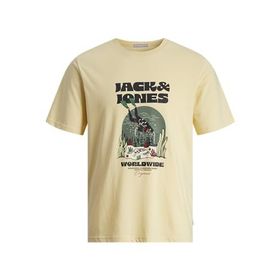 Jack & Jones Jorcoconut Skull Tee Ss İtalyan Samanı Bisiklet Yaka Erkek T-shirt