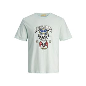 Jack & Jones Jorcoconut Skull Tee SS Skylight Bisiklet Yaka Erkek T-shirt