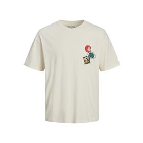 Jack & Jones Jordecal Tee SS Crew Neck TG LN Tereyağı Krema Erkek T-shirt