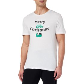 Jack & Jones Jorelfen Tee Ss Crew Neck Xmas Parlak Beyaz Erkek T-Shirt