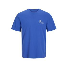 Jack & Jones Jorfly Tee SS Crew Neck Styd Mavi Dazzling Blue Erkek T-shirt