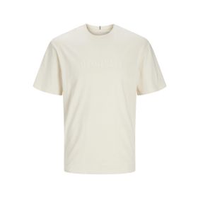 Jack & Jones Jorfrederiksberg Cotton Antik Beyaz Regular Fit Yuvarlak Yaka Erkek T-shirt