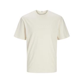 Jack & Jones Jorfrederiksberg Cotton Antik Beyaz Regular Fit Yuvarlak Yaka Erkek T-shirt