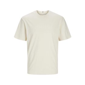 Jack & Jones Jorfrederiksberg Cotton Antik Beyaz Regular Fit Yuvarlak Yaka Erkek T-shirt
