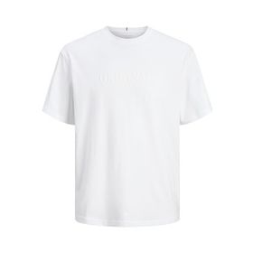 Jack & Jones Jorfrederiksberg Cotton Parlak Beyaz Regular Fit Yuvarlak Yaka Erkek T-shirt