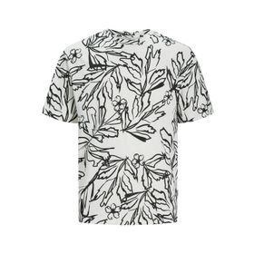 Jack & Jones Jorlafayette AOP Tee SS LN Cloud Dancer Bisiklet Yaka Erkek T-shirt