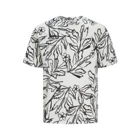 Jack & Jones Jorlafayette AOP Tee SS LN Cloud Dancer Bisiklet Yaka Erkek T-shirt