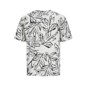 Jack & Jones Jorlafayette AOP Tee SS LN Cloud Dancer Bisiklet Yaka Erkek T-shirt