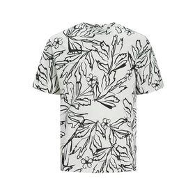 Jack & Jones Jorlafayette AOP Tee SS LN Cloud Dancer Bisiklet Yaka Erkek T-shirt