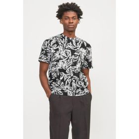 Jack & Jones Jorlafayette AOP Tee SS LN Siyah Bisiklet Yaka Erkek T-shirt