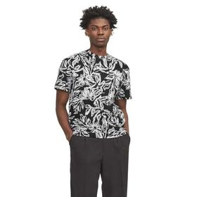 Jack & Jones Jorlafayette AOP Tee SS LN Siyah Bisiklet Yaka Erkek T-shirt