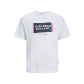 Jack & Jones Jorlafayette Box Tee SS Crew Neck Bright White Parlak Beyaz Erkek T-shirt