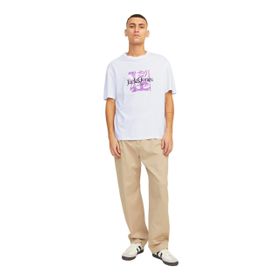 Jack & Jones Jorlafayette Branding Tee Ss Parlak Beyaz Bisiklet Yaka Erkek T-shirt