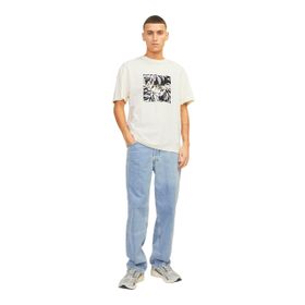 Jack & Jones Jorlafayette Branding Tee SS Tereyağı Krema Bisiklet Yaka Erkek T-shirt
