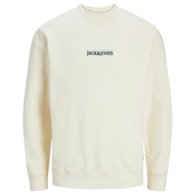 Jack & Jones Jorlafayette Emb Sweat Crew Neck Krem Rengi Erkek Sweatshirt