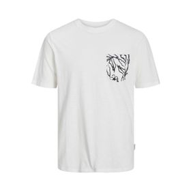 Jack & Jones Jorlafayette Pocket Tee SS Cloud Dancer Bisiklet Yaka Erkek T-shirt
