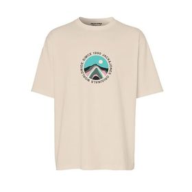 Jack & Jones Jorlafayette Tee Ss Crew Neck 1 FST LN Krem Rengi Erkek T-shirt